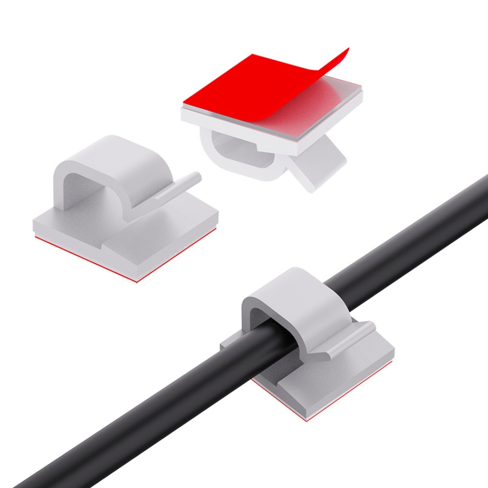 Desk Setup Cable Management - Clipe de Cabo Transparente em Forma