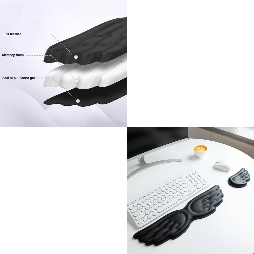 Desk Setup Ergonomics - 462e macio silicone anjo teclados almofada