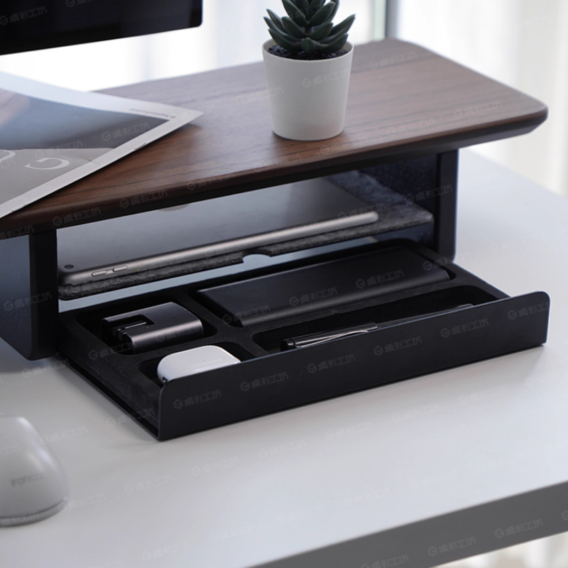 Desk Setup Home Office - Suporte para monitor, gavetas de armazenamento,
