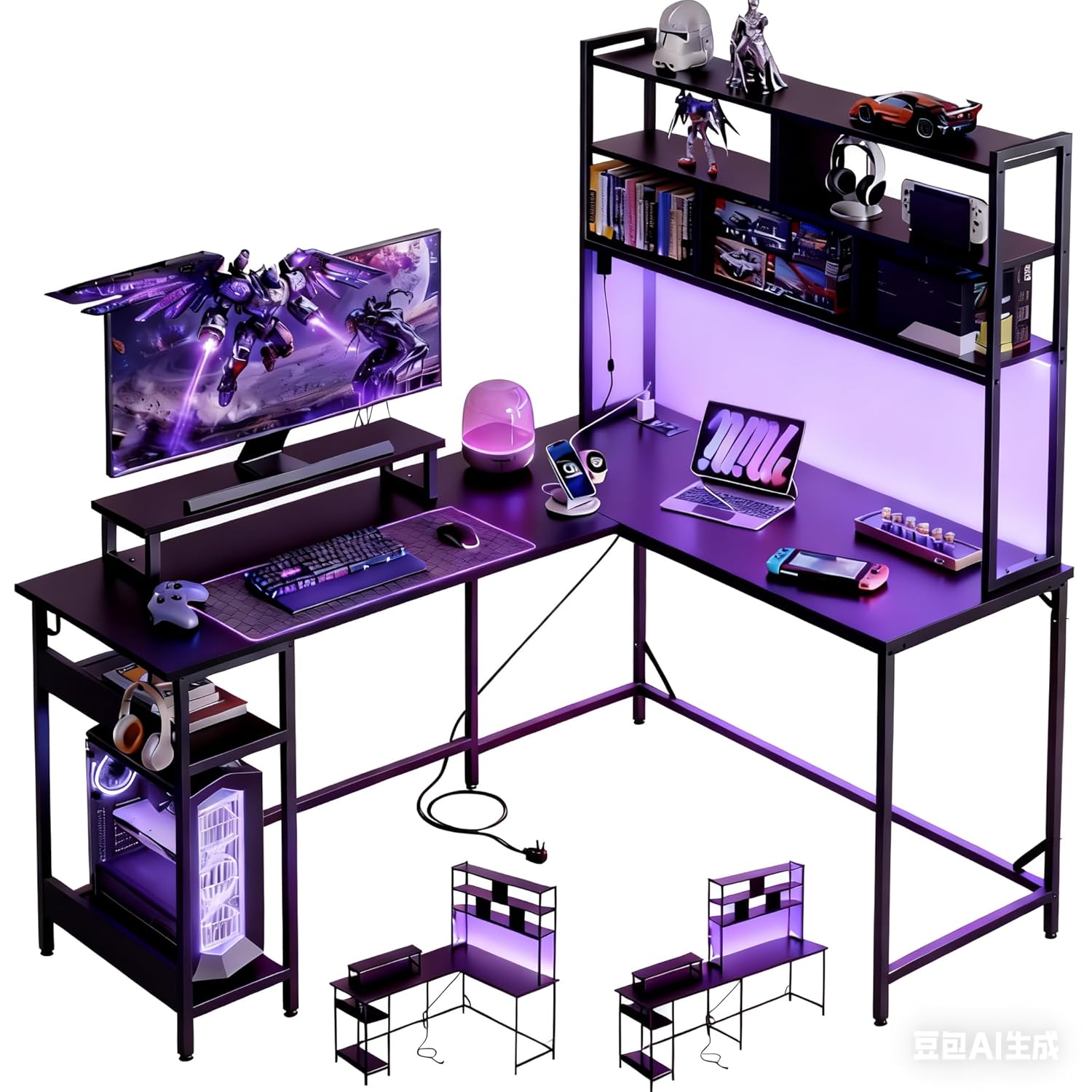 Desk Setup Gaming - Mesa de jogos em forma de