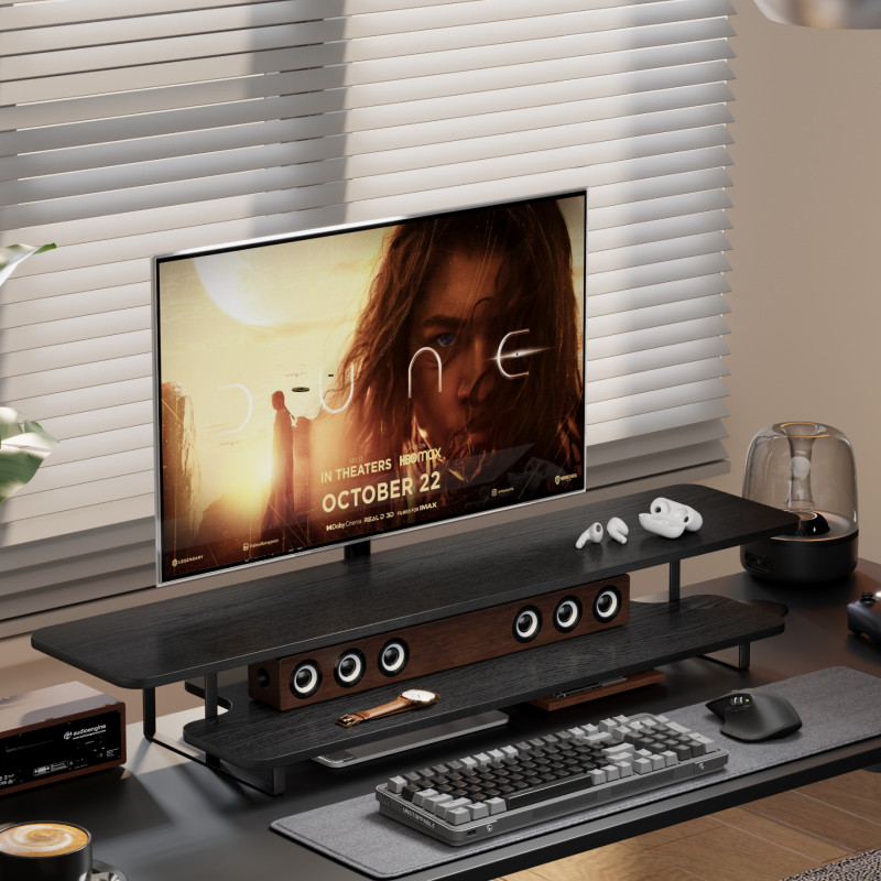 Desk Setup For Laptop And Monitor - Suporte para Monitor com Acabamento em