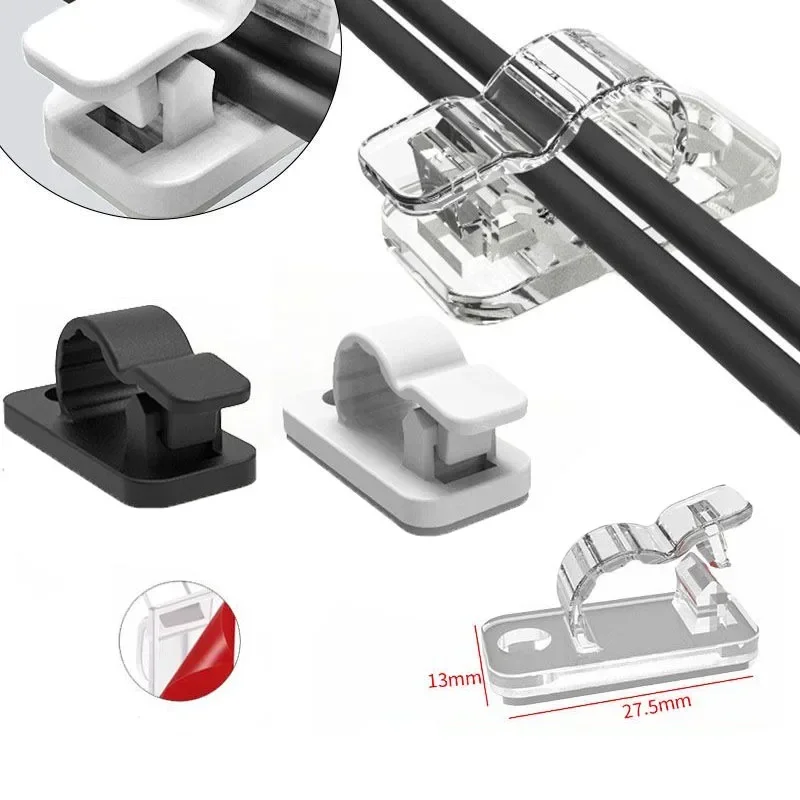Desk Setup Cable Management - 10/50 pçs clipes de cabo autoadesivos