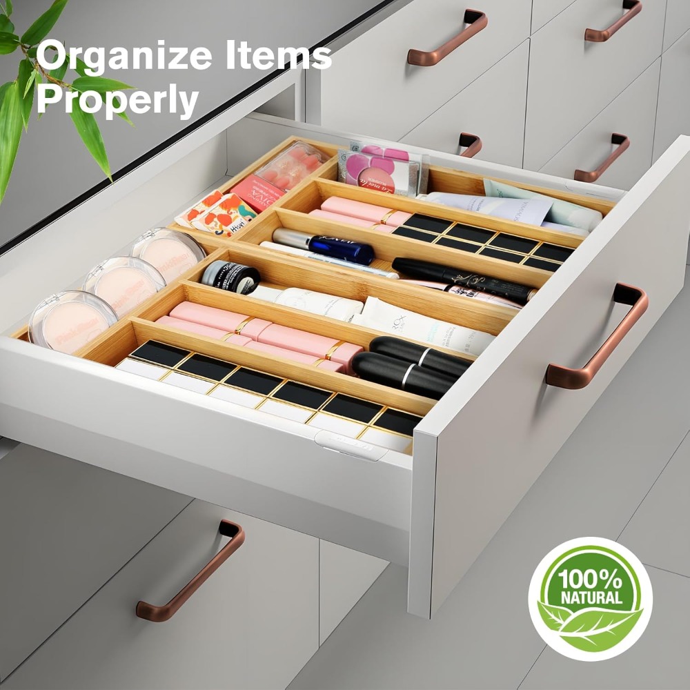 Drawer Organizer Bamboo - Organizador de Gavetas de Bambu Durável