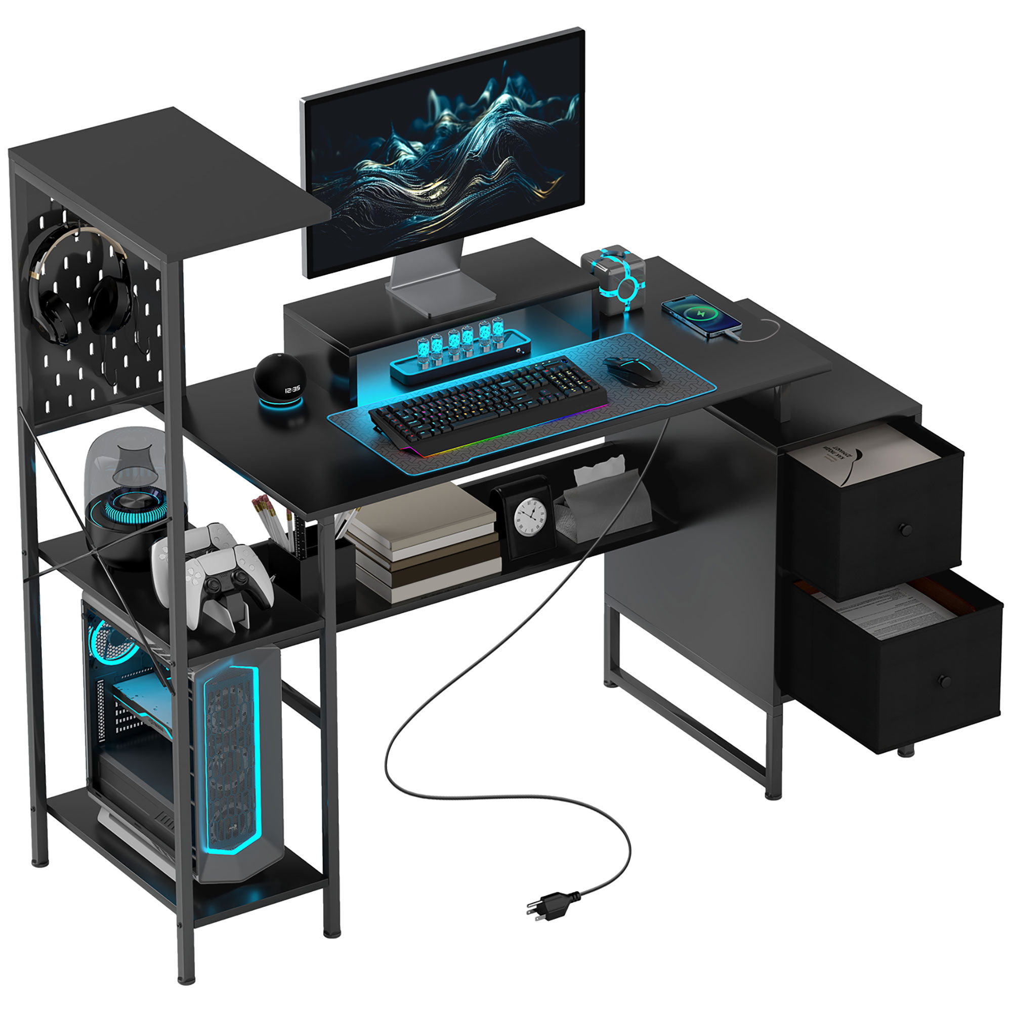Desk Setup Home Office - Mesa de Jogos Homcom de 56