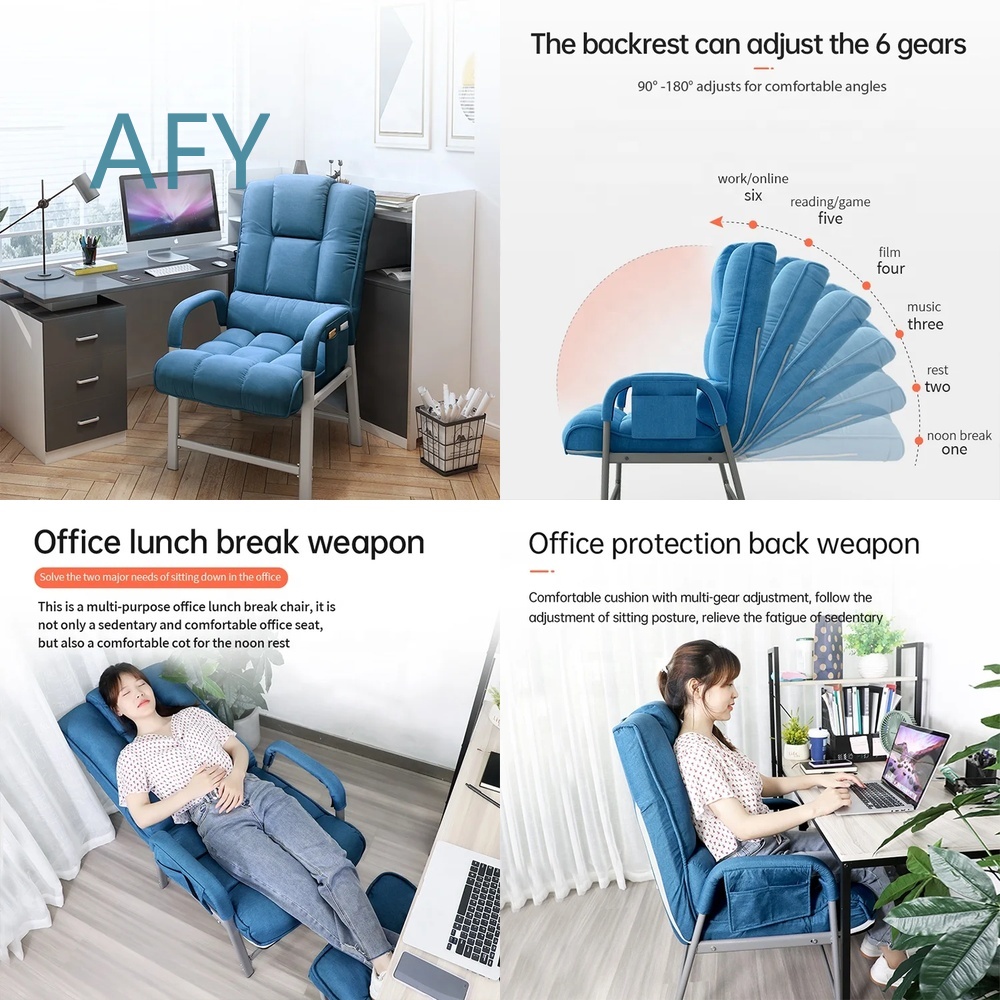 Desk Setup Ergonomics - Cadeira de Escritório Dobrável em Tecido