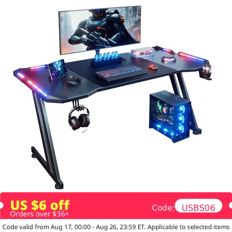 Desk Setup Gaming - Mesa de Jogos de 47