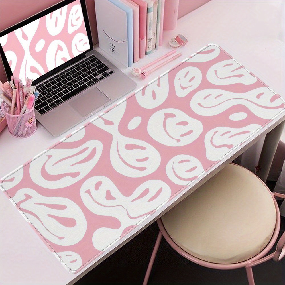 Desk Setup For Studying - Tapete de Mesa Rosa Estético Grande