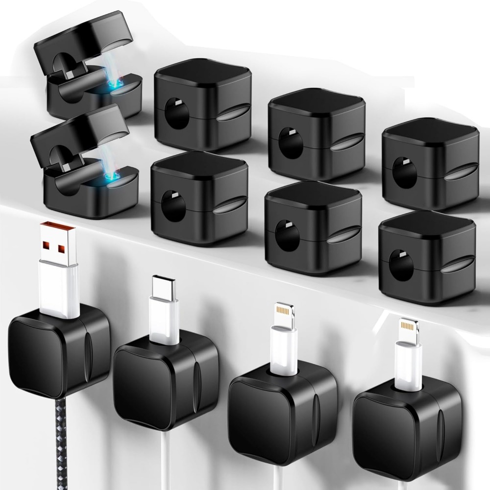 Desk Setup Cable Management - Clipes Magnéticos para Gestão de Cabos: