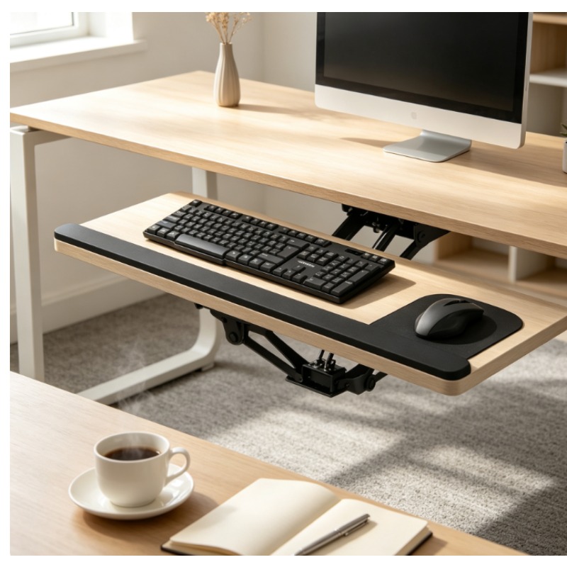 Desk Setup Home Office - Bandeja de Teclado Deslizante para Debaixo