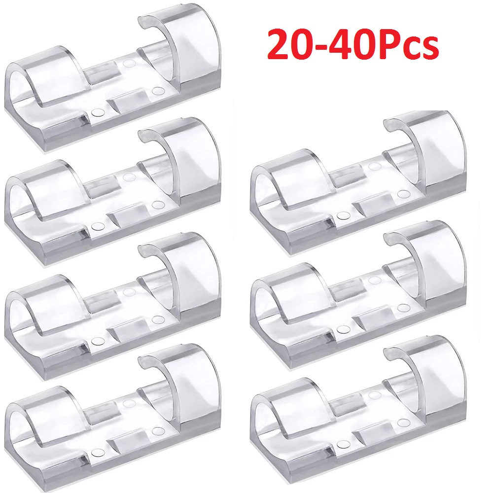 Desk Setup Cable Management - 40 pçs clipes organizadores de cabo