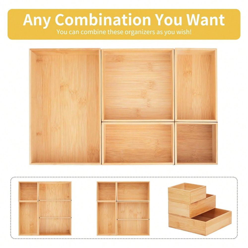 Drawer Organizer Bamboo - Organizador de Gavetas Ajustável em Bambu,