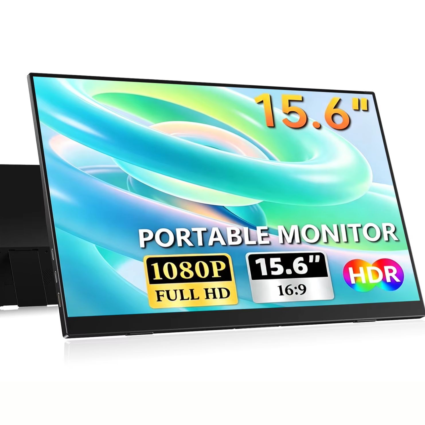 Desk Setup Speakers - Monitor Portátil de 15,6 Polegadas 1920×1080