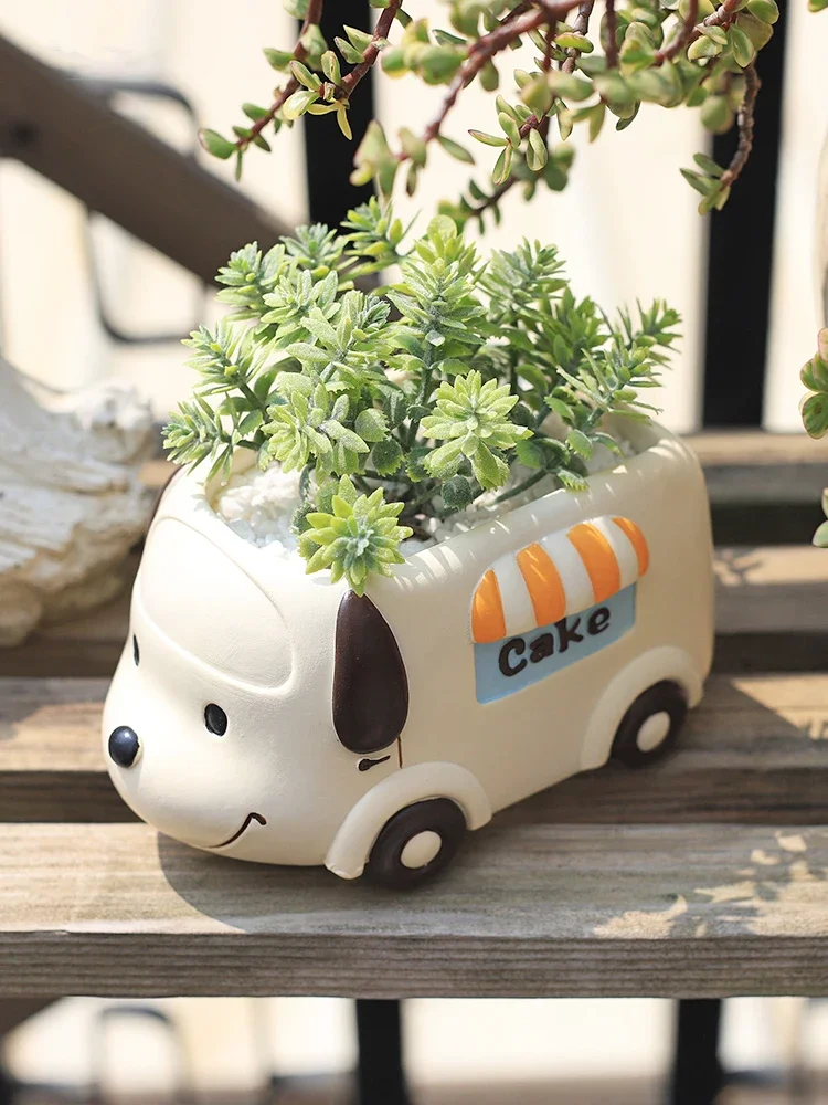 Plant Pot Small Desk - Caminhão de comida animal pequeno vaso