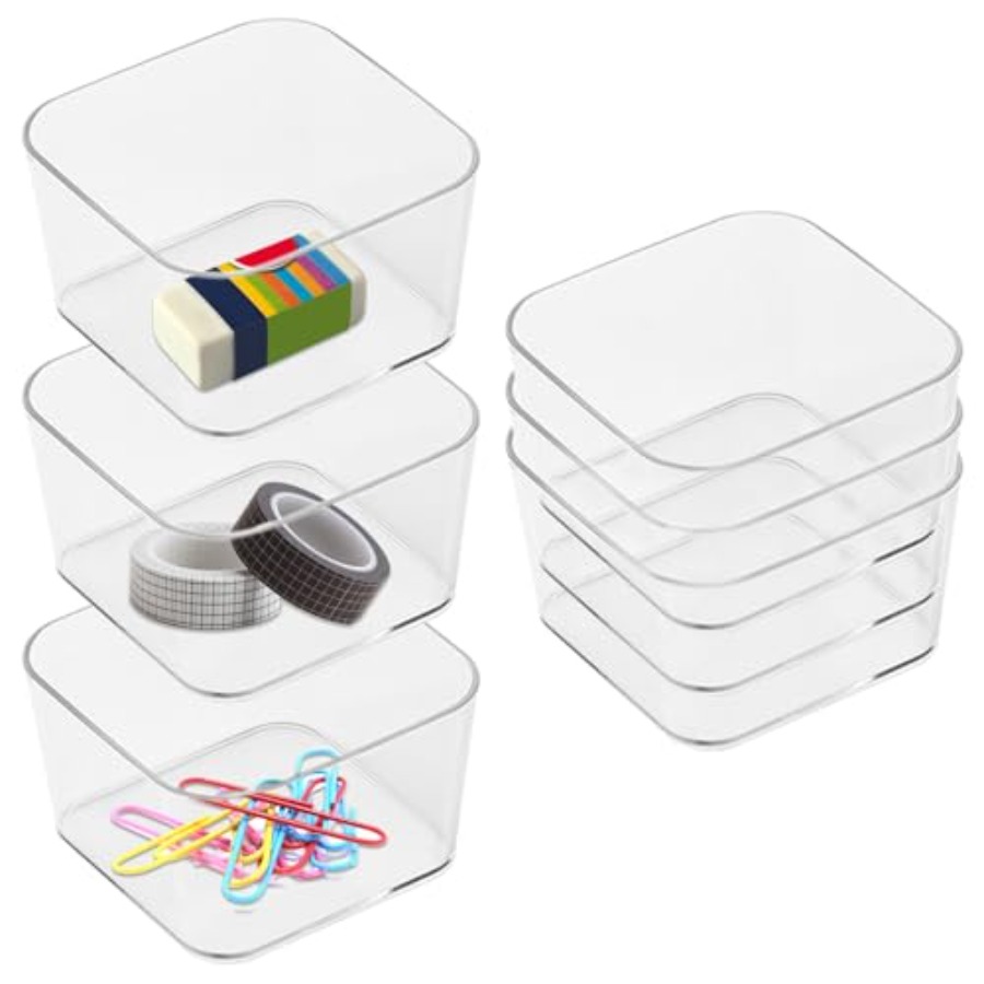 Drawer Organizer Bamboo - Conjunto de 6 Recipientes de Armazenamento