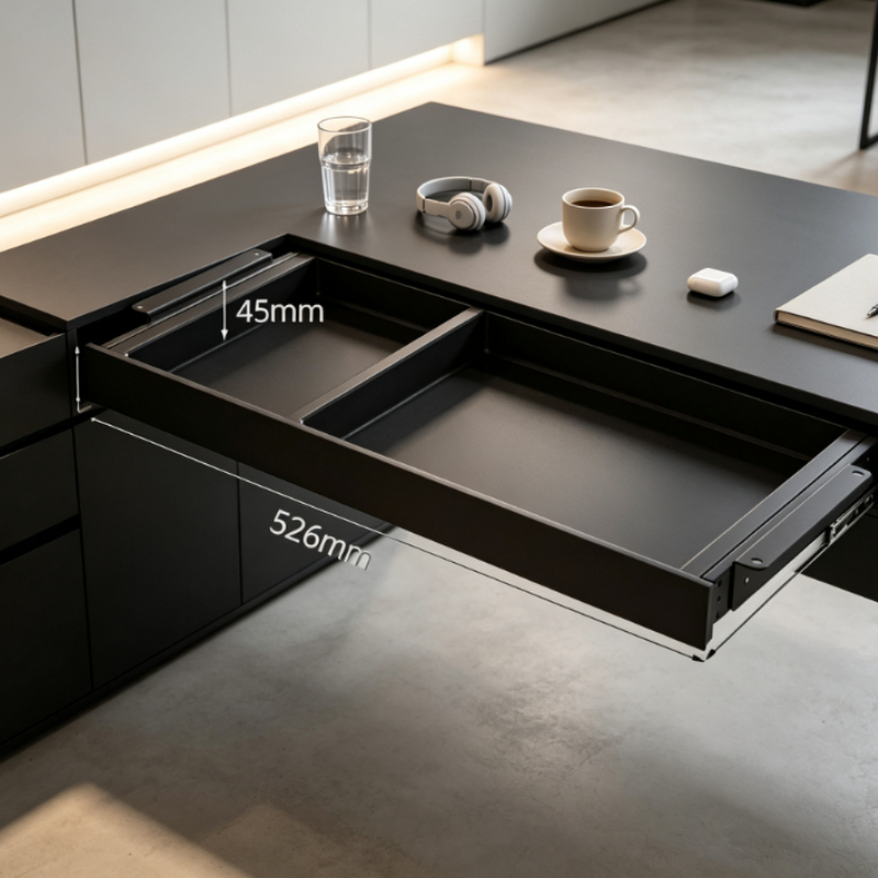 Desk Setup Home Office - Bandeja Deslizante Premium para Armazenamento Sob