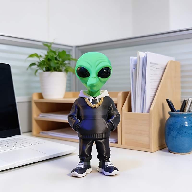 Desk Setup Home Office - 1 Peça de Figura Alienígena Verde