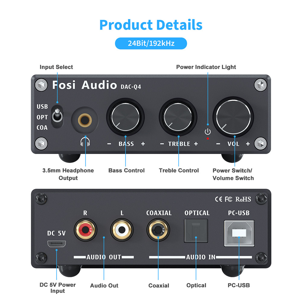 Fosi audio q4 mini estéreo usb - Desk Setup Speakers avaliação e preço