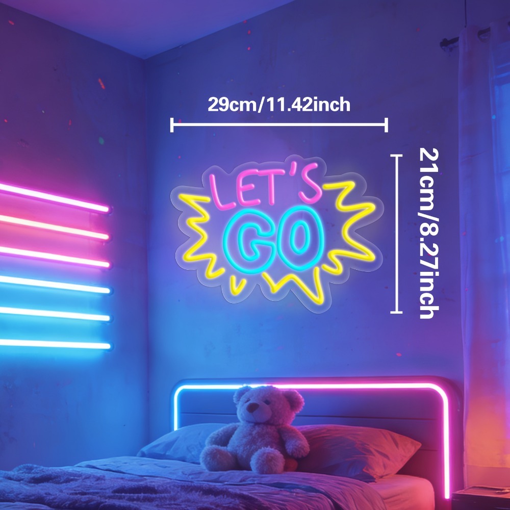 LET'S GO Letreiro Neon LED Mul - Desk Setup Inspiration avaliação e preço
