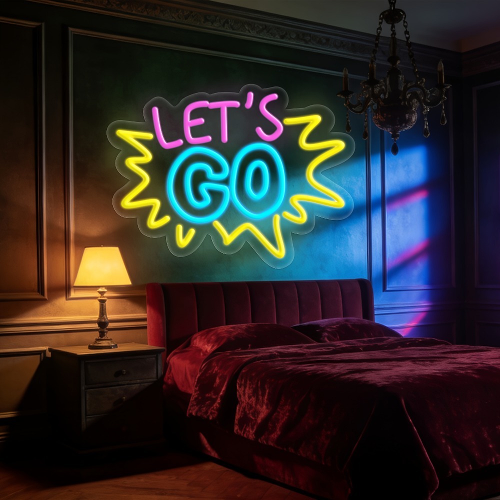 LET'S GO Letreiro Neon LED Mul - Desk Setup Inspiration avaliação e preço