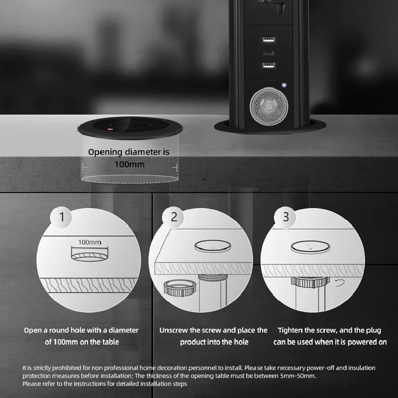 Tomada de torre pop up motoriz - Desk Setup Speakers avaliação e preço