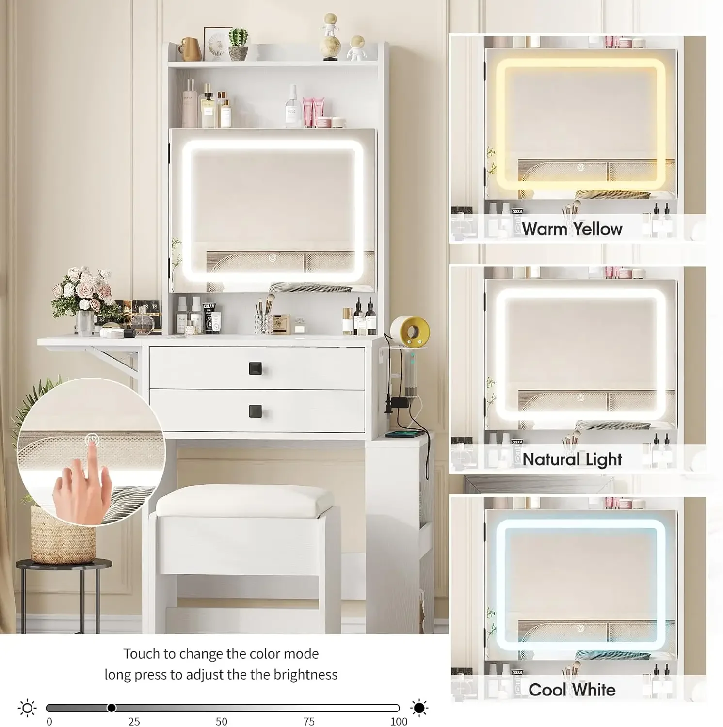 Pequena Mesa de Maquiagem com  - Desk Vanity Setup avaliação e preço