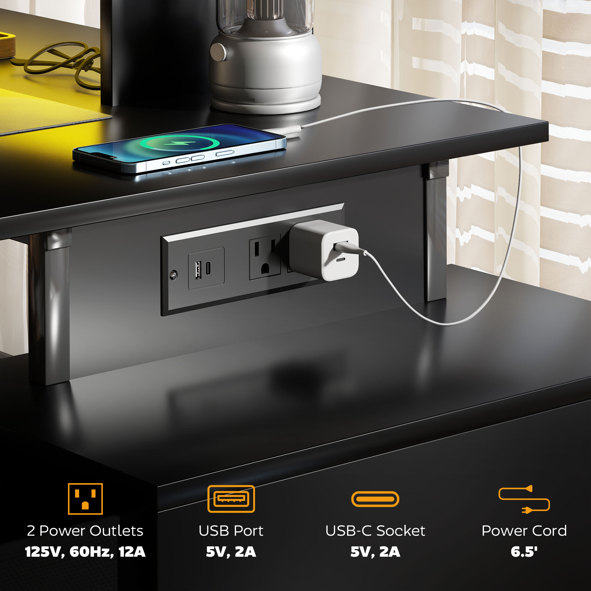 Mesa de Jogos Homcom de 56 pol - Desk Setup Home Office avaliação e preço
