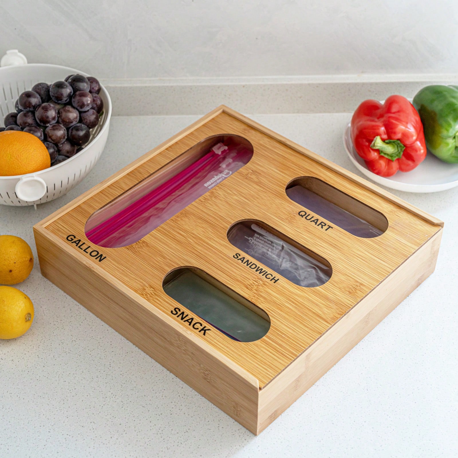 Organizador de Sacos Ziplock d - Drawer Organizer Bamboo avaliação e preço