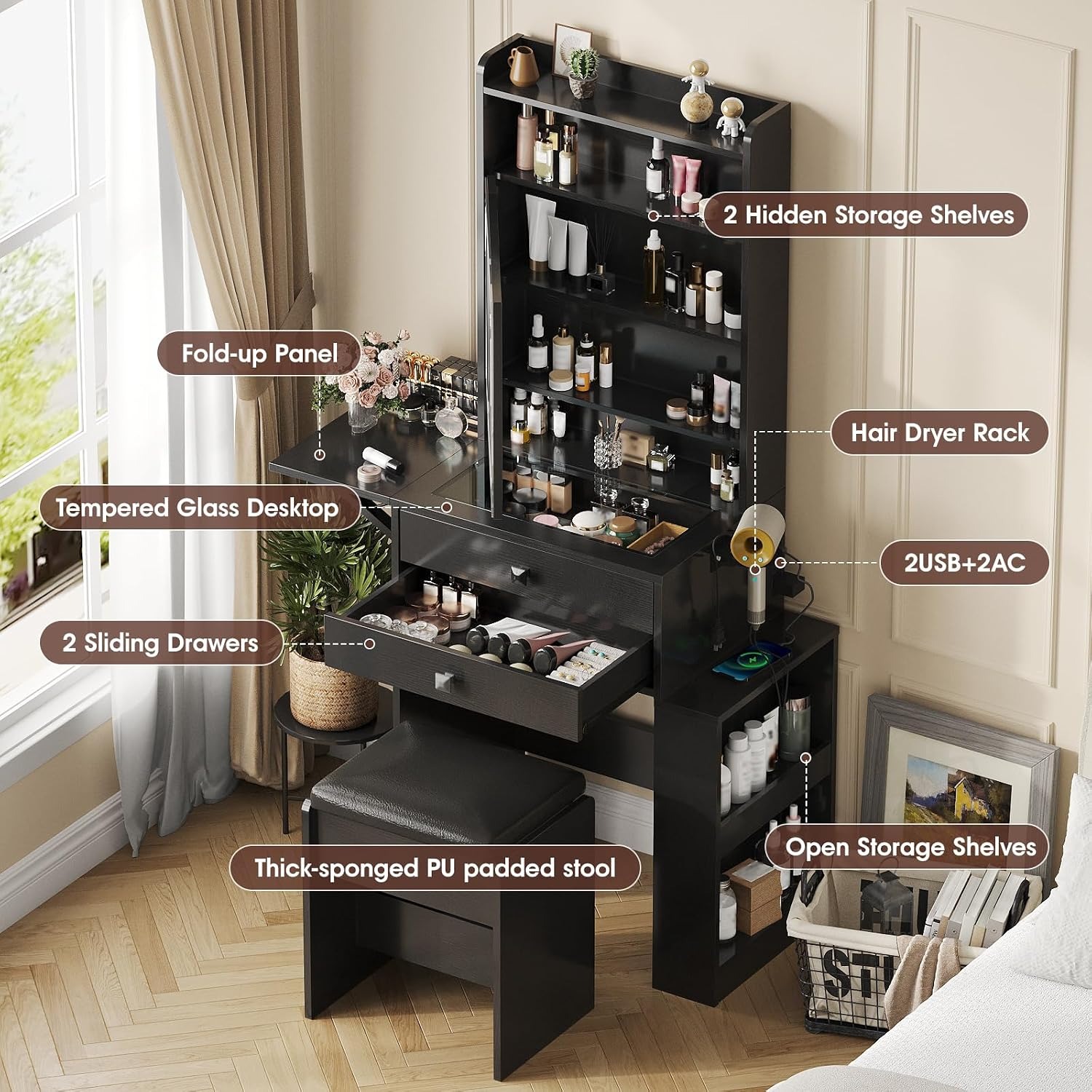 Pequena Mesa de Maquiagem com  - Desk Vanity Setup avaliação e preço