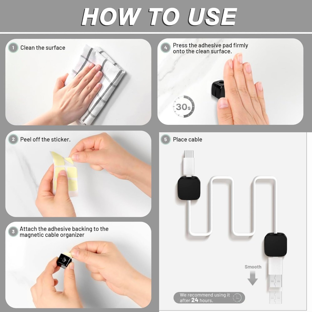 Clipes Magnéticos para Gestão  - Desk Setup Cable Management avaliação e preço