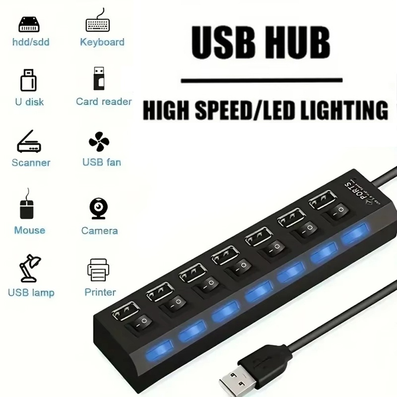 Hub USB 2.0 de 7 Portas para P - Desk Setup Mac avaliação e preço
