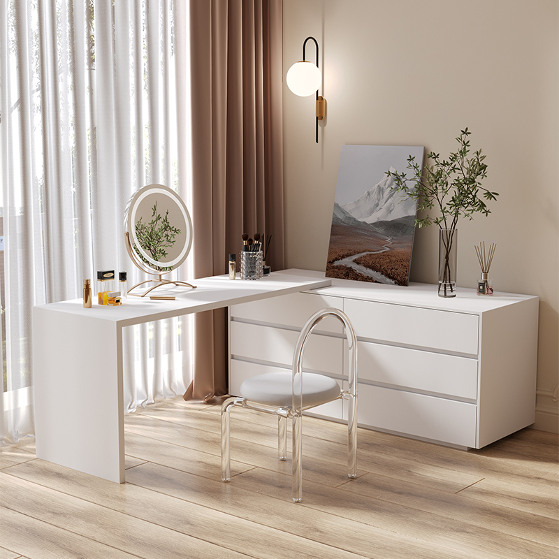 Cômoda, multiuso plana em form - Desk Vanity Setup avaliação e preço