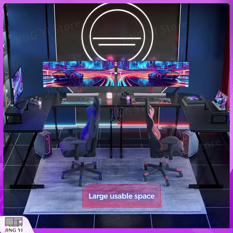 Mesa de Jogos em Forma de L co - L Shaped Desk Setup avaliação e preço