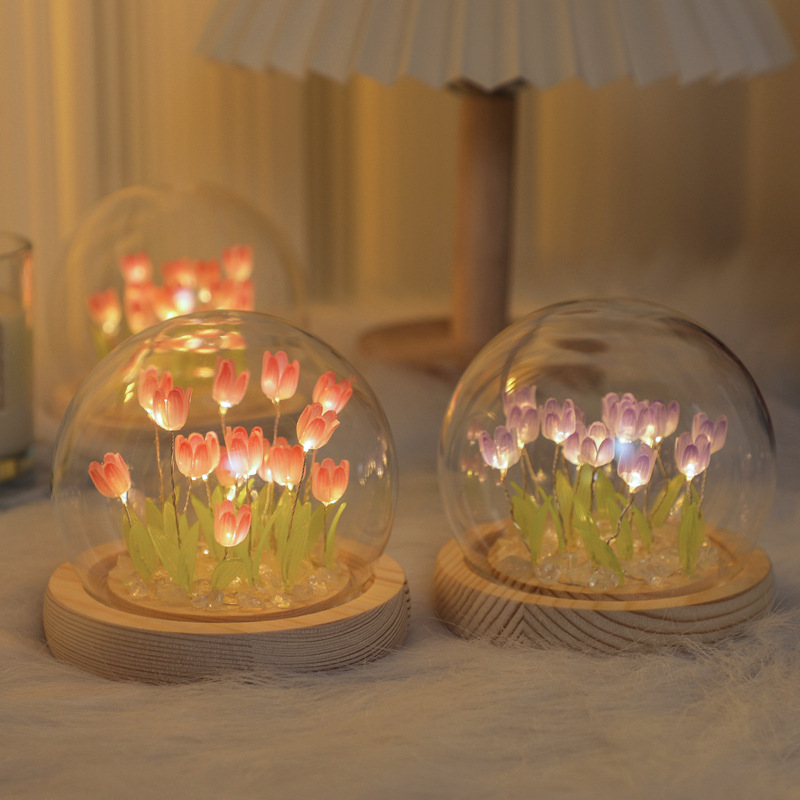 Handmade Tulip Night Light, Cr - Desk Setup Lighting avaliação e preço
