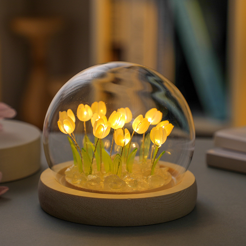 Handmade Tulip Night Light, Cr - Desk Setup Lighting avaliação e preço