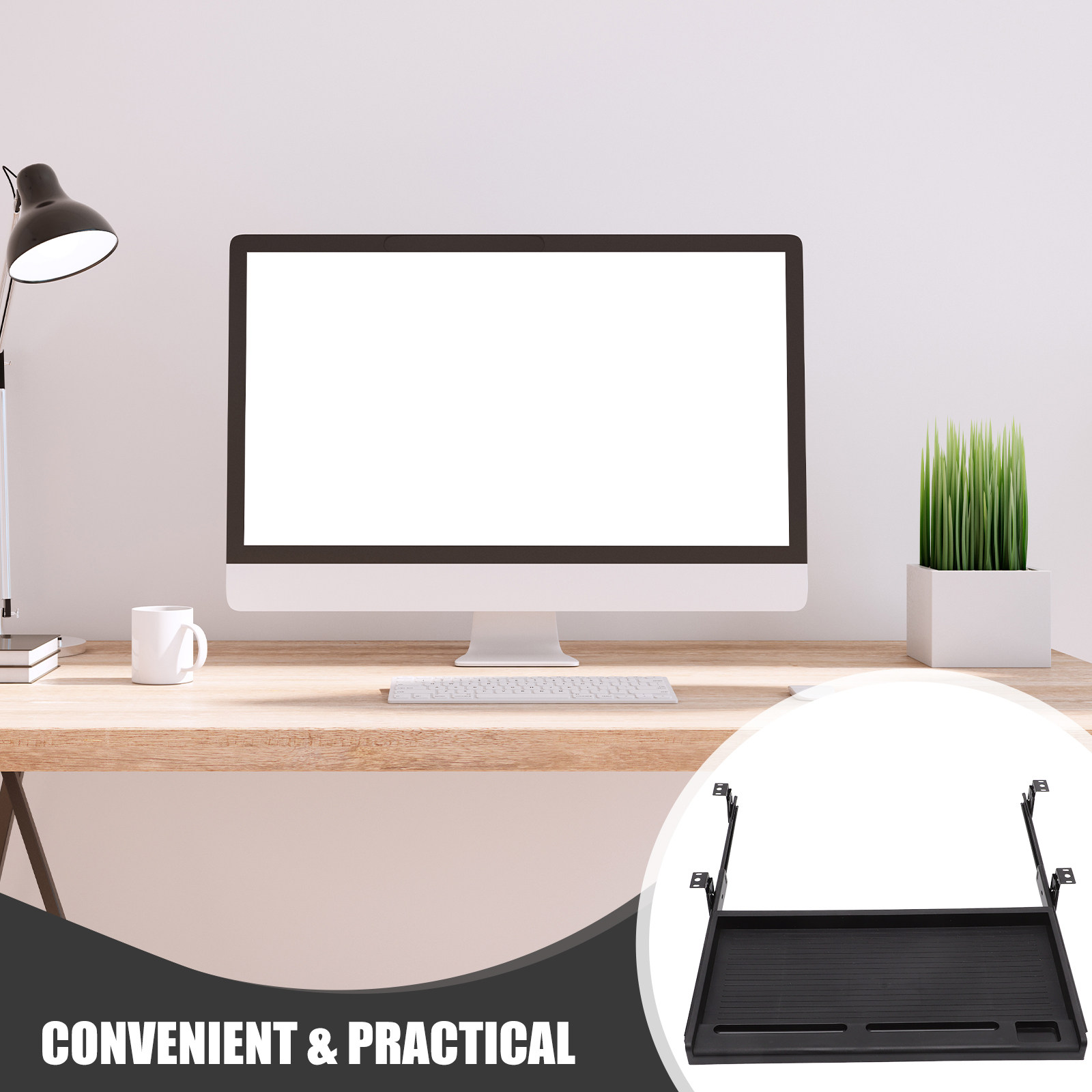 1 Conjunto de Bandeja Deslizan - Desk Setup Ergonomics avaliação e preço