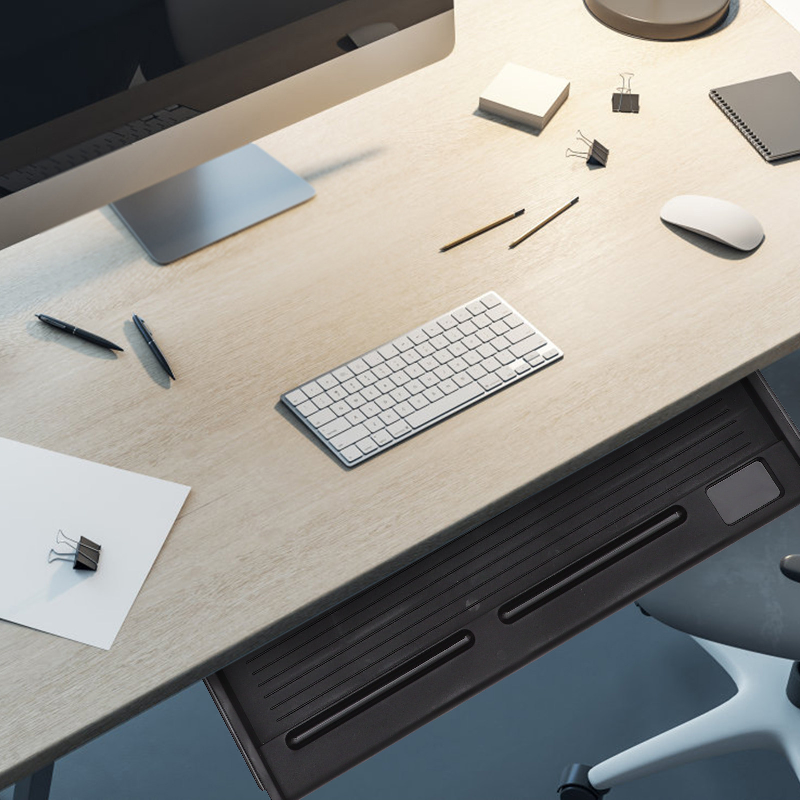 1 Conjunto de Bandeja Deslizan - Desk Setup Ergonomics avaliação e preço