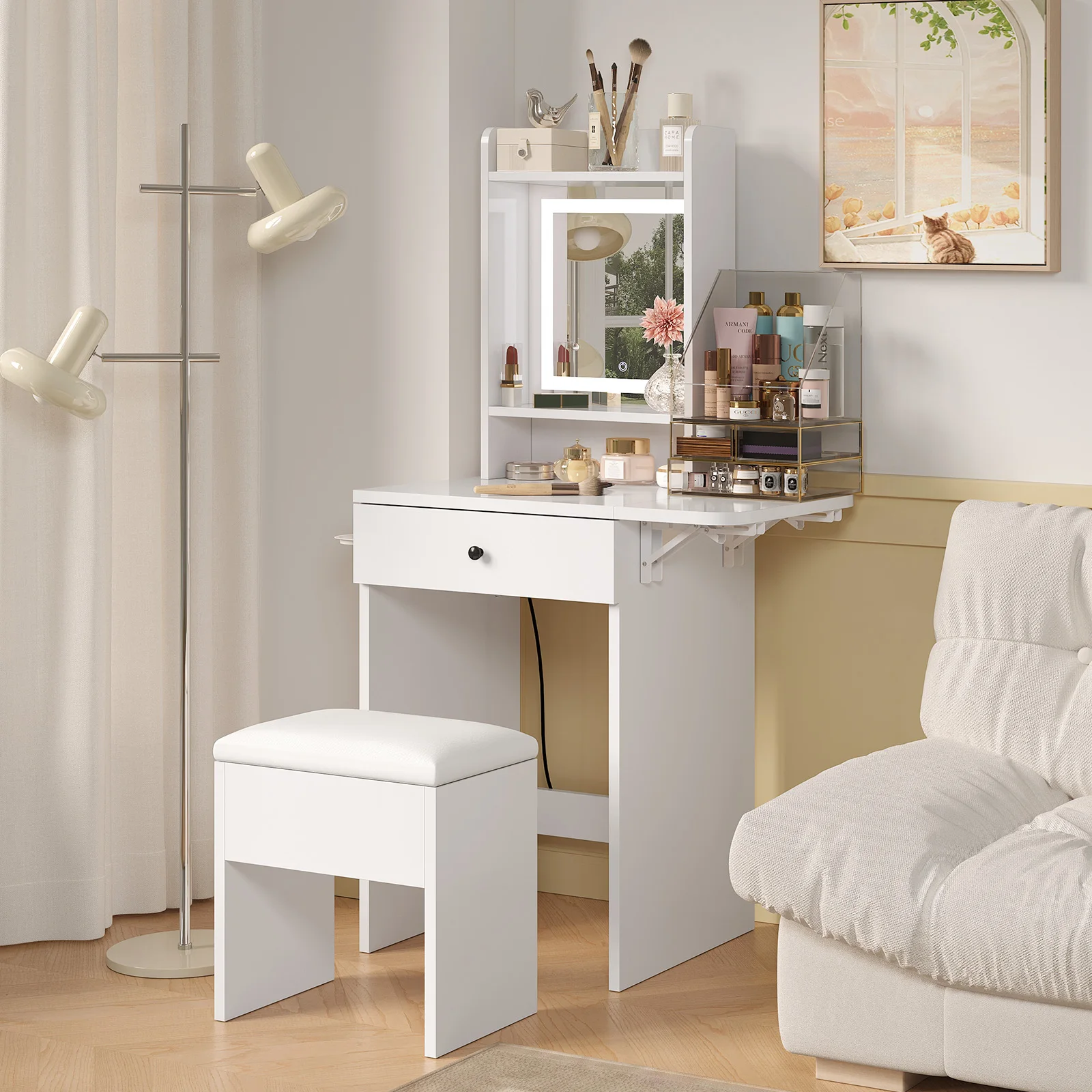 # Mesa de maquiagem com gaveta - Desk Vanity Setup avaliação e preço