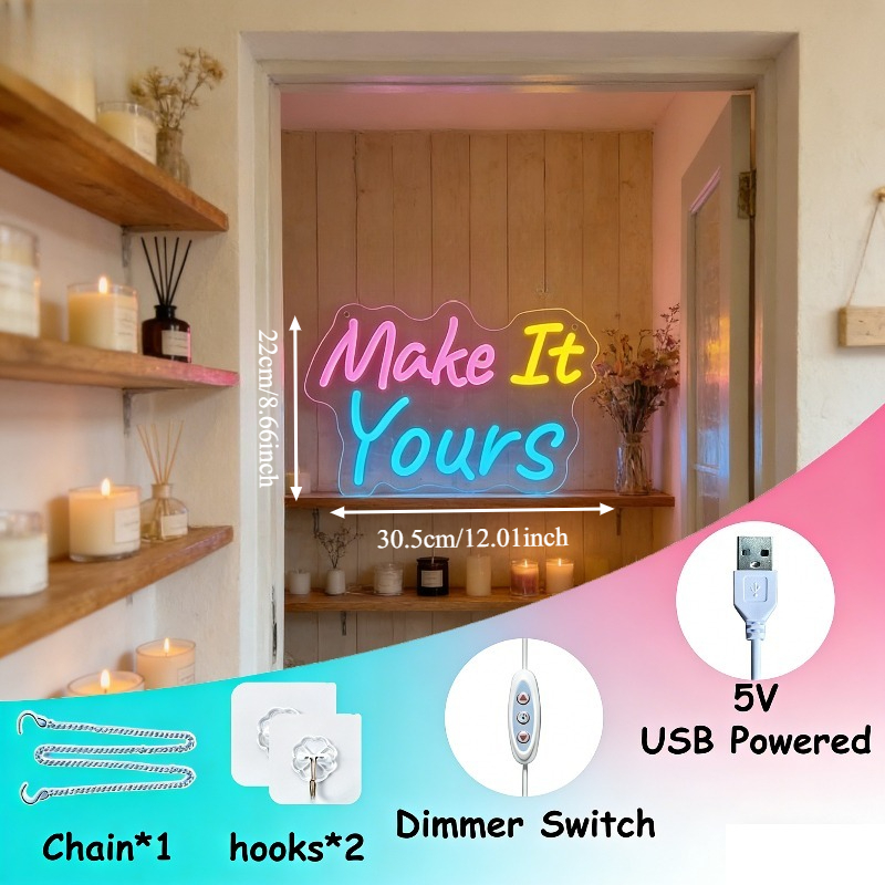 Letreiro Neon LED USB 'Make It - Desk Setup Inspiration avaliação e preço