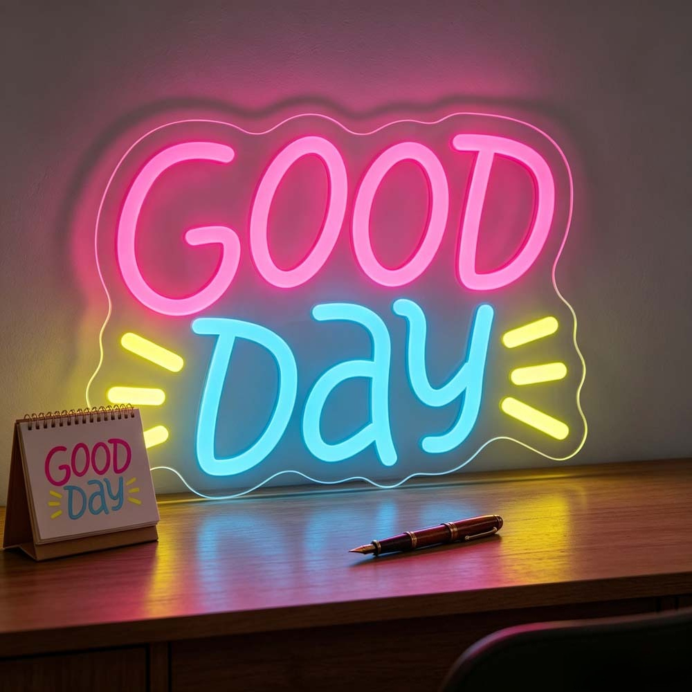 Letreiro Neon LED Good Day com - Desk Setup Bedroom avaliação e preço