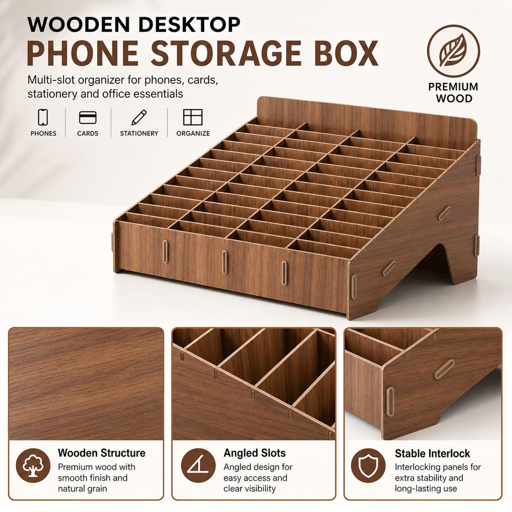 Caixa de Armazenamento para Te - Desk Setup Wood avaliação e preço