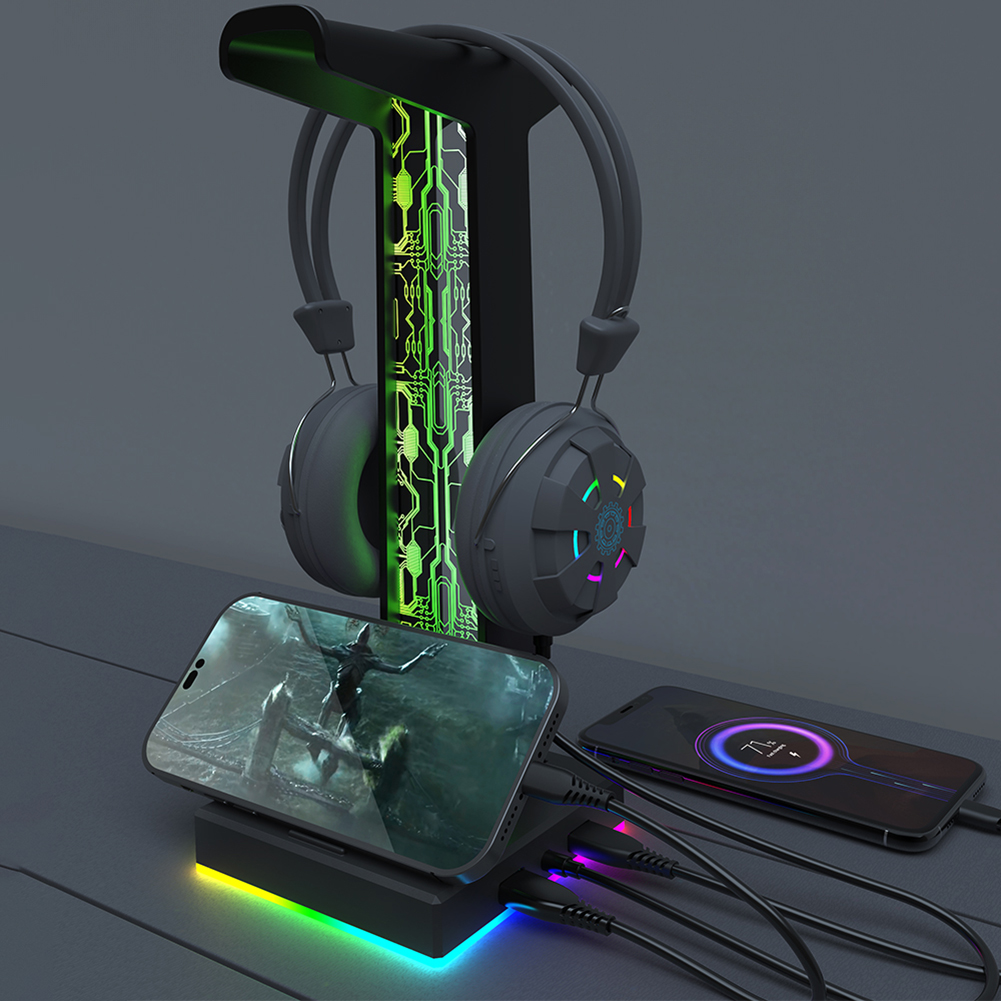 RGB Gaming Headphone Stand, Du - Desk Setup Lighting avaliação e preço